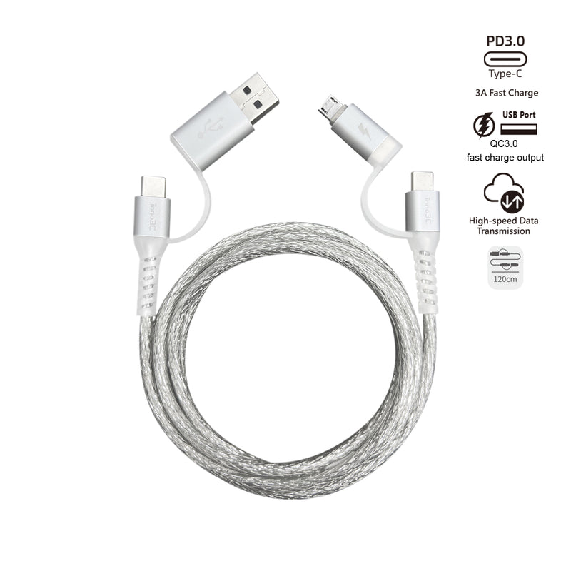 inno3C i-4MA-12 4 in 1 Micro/Type-C to USB/Type-C Cable (1.2M)