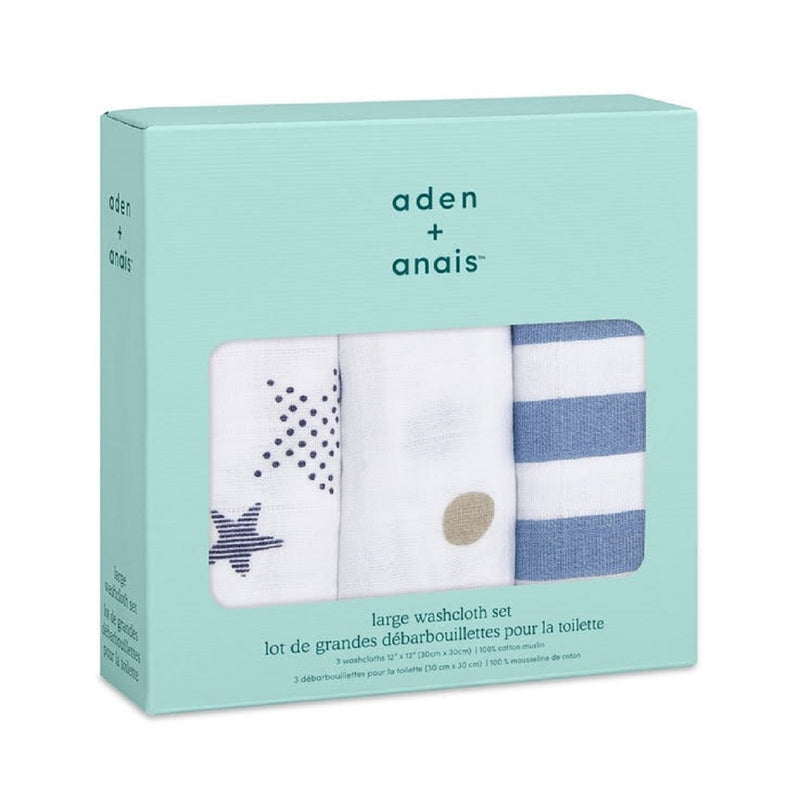 Aden + Anais 經典純棉嬰兒洗面巾 3 件裝