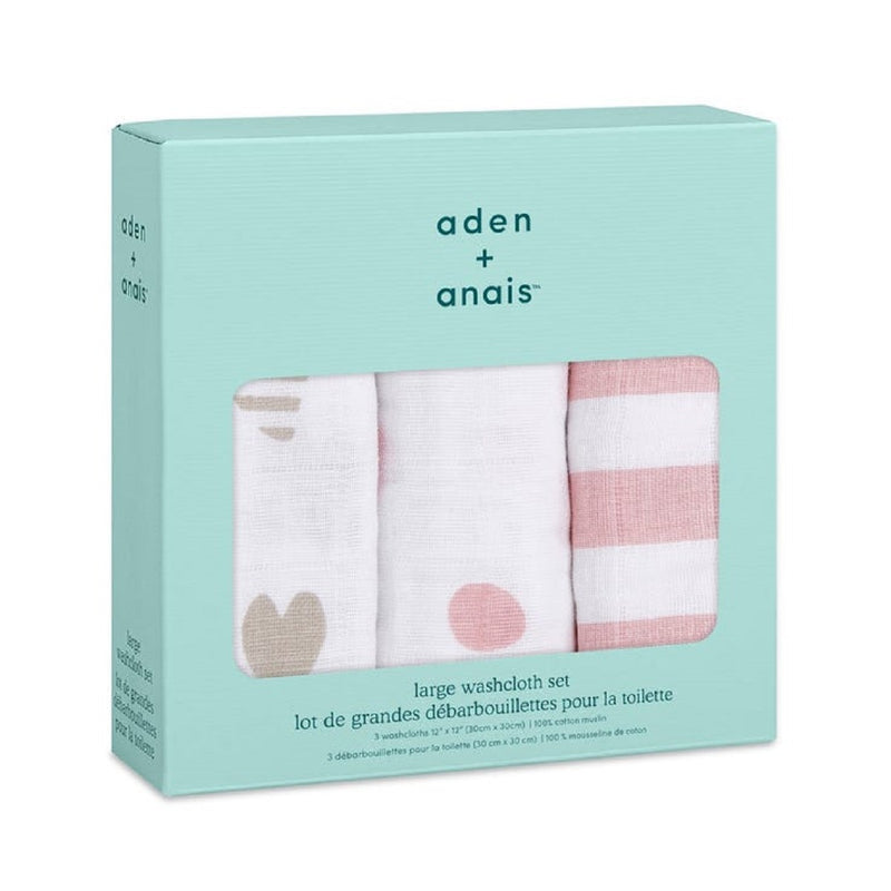 Aden + Anais 經典純棉嬰兒洗面巾 3 件裝