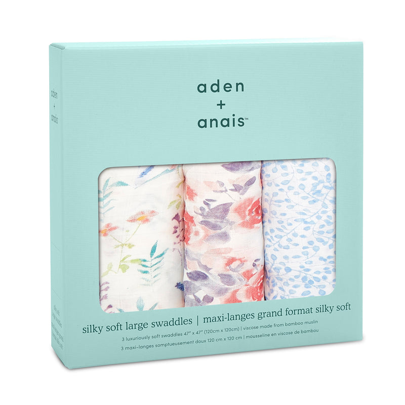 Aden + Anais 柔軟竹纖維嬰兒包巾 3 件裝