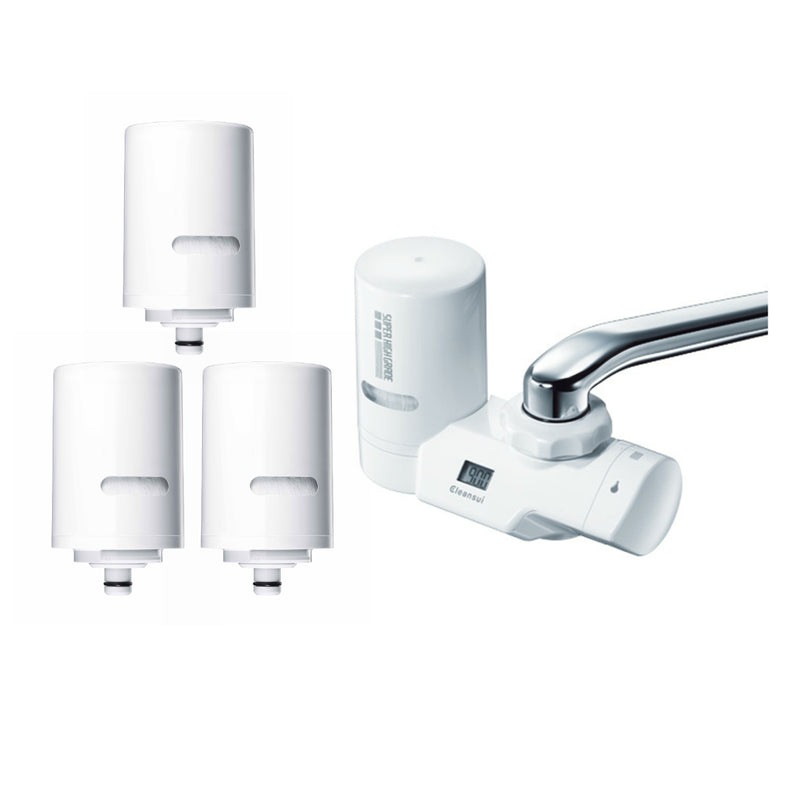Cleansui EF203 Faucet Mounted Water Purifier with Extra 3 Filter (EFC21) Pack Set
