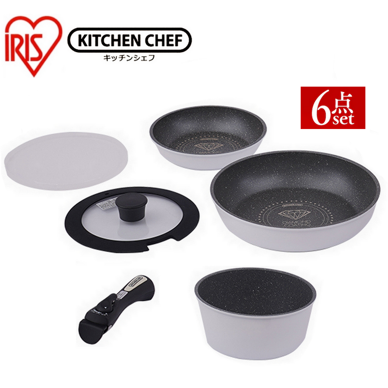 Iris Ohyama IH Nonstick Pans 6pcs/set