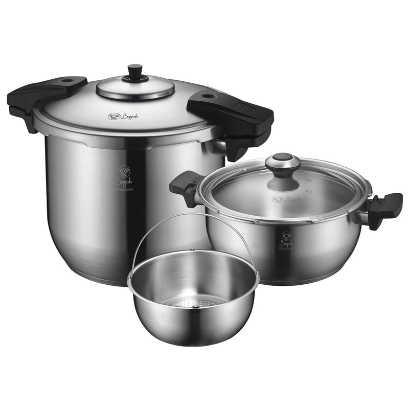 Buffalo 24CM/4L+8L Stainless Steel Pressure Cooker