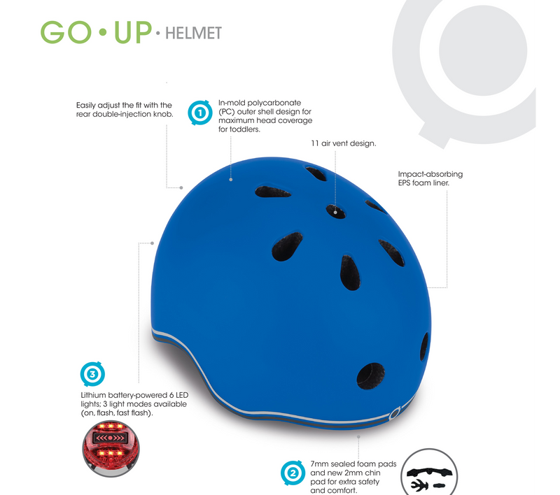 Globber GO UP Lights 可調較幼兒頭盔