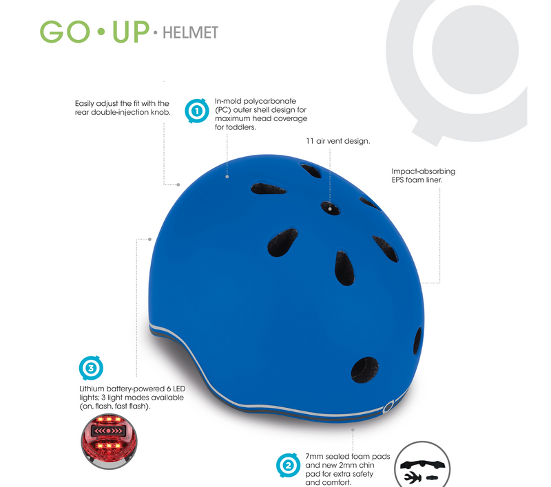 Globber GO UP Lights Kid's Adjustable Helmet